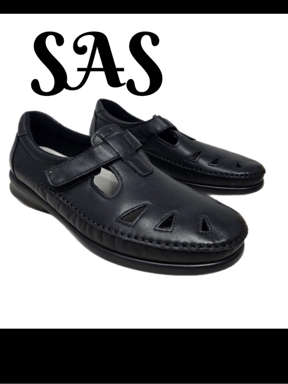 Sas Womens Sz 11M Roamer T-Strap Comfort Walking Loafer Casual Comfort Leather